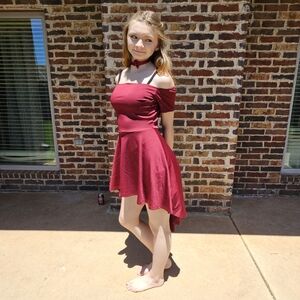 Source Unknown Pink Pleated Off the Shoulder Dress